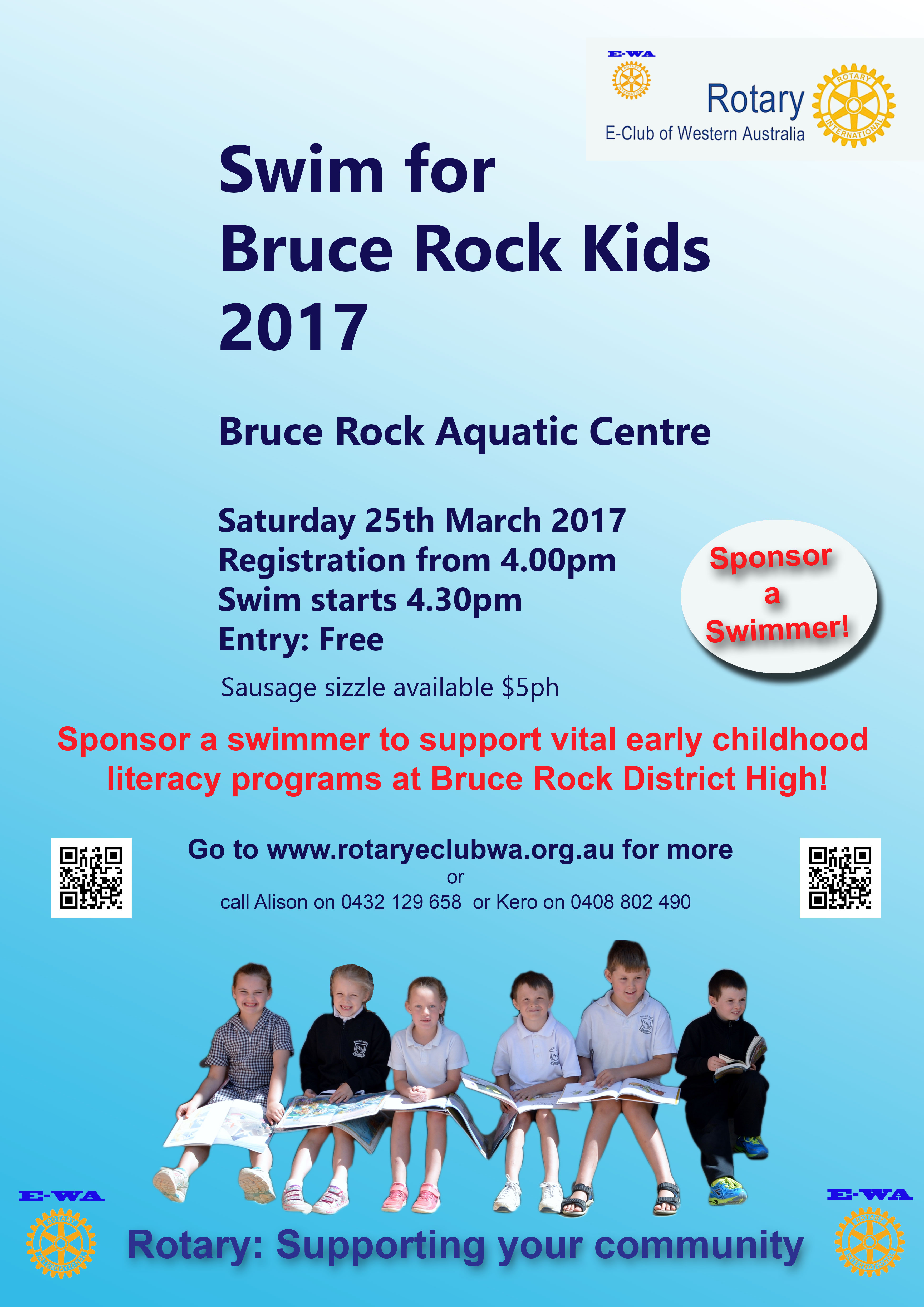 Poster showing details of the Swim in Bruce Rock on 25 March 2017