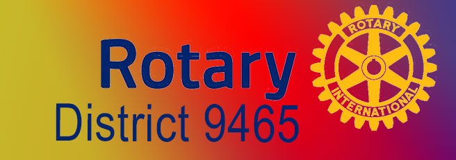 The District 9465 logo on a coloured gradient background